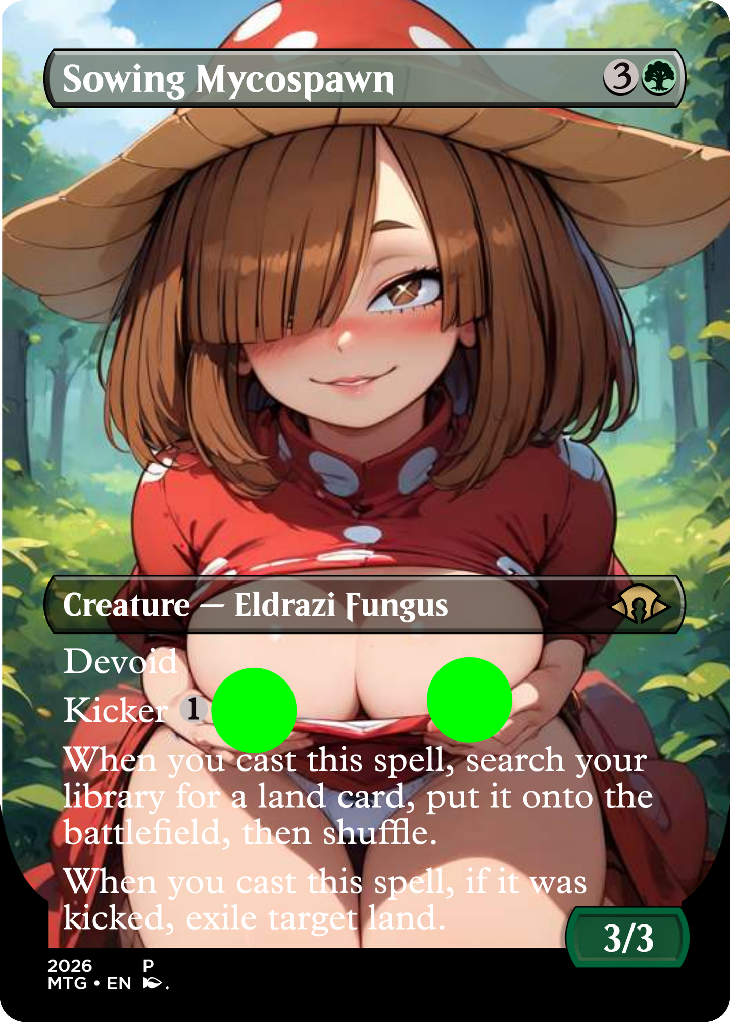 Sowing Mycospawn, NSFW Waifu MTG Foil Proxy