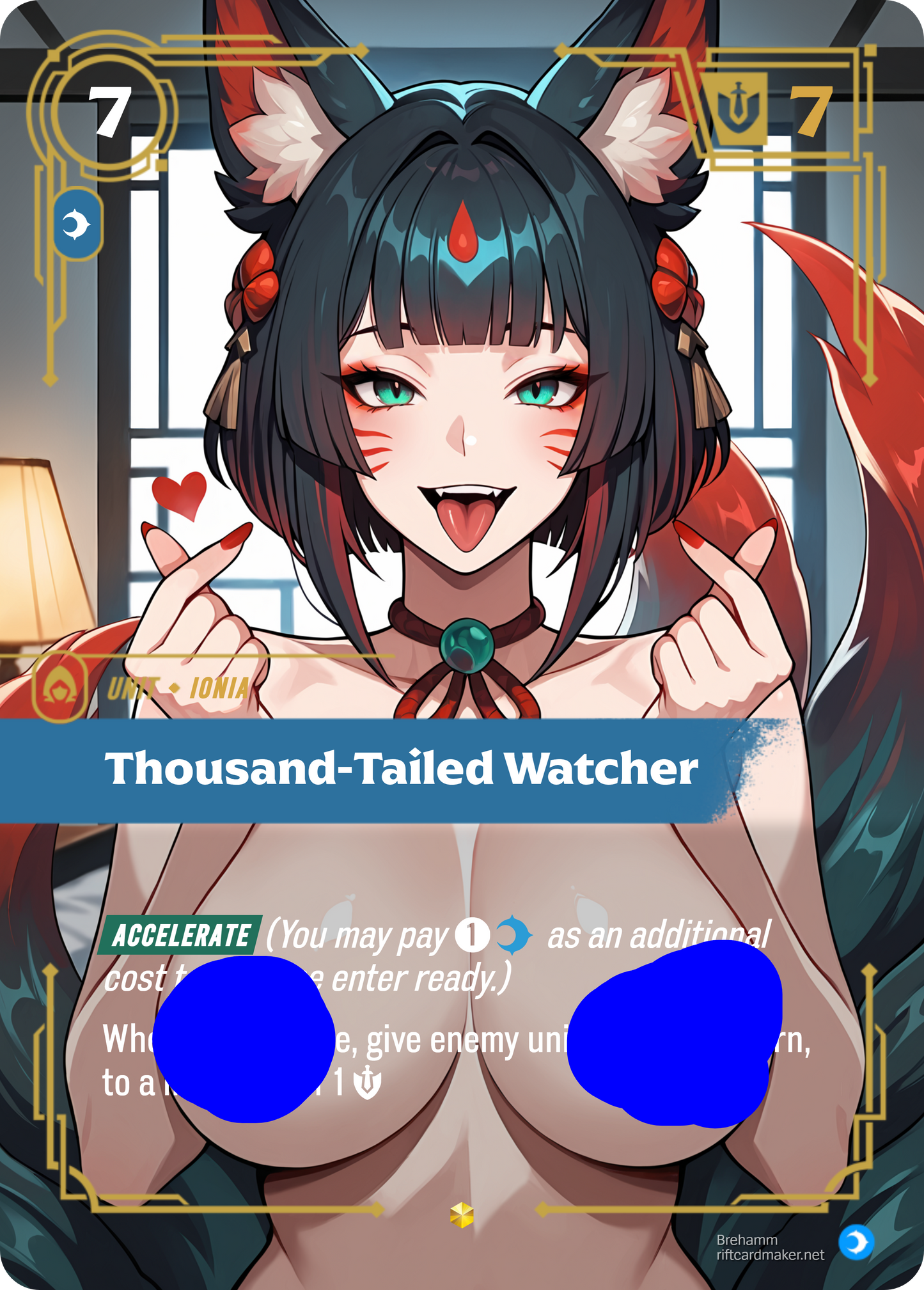 Thousand-Tailed Watcher- NSFW Waifu Riftbound Foil Proxy