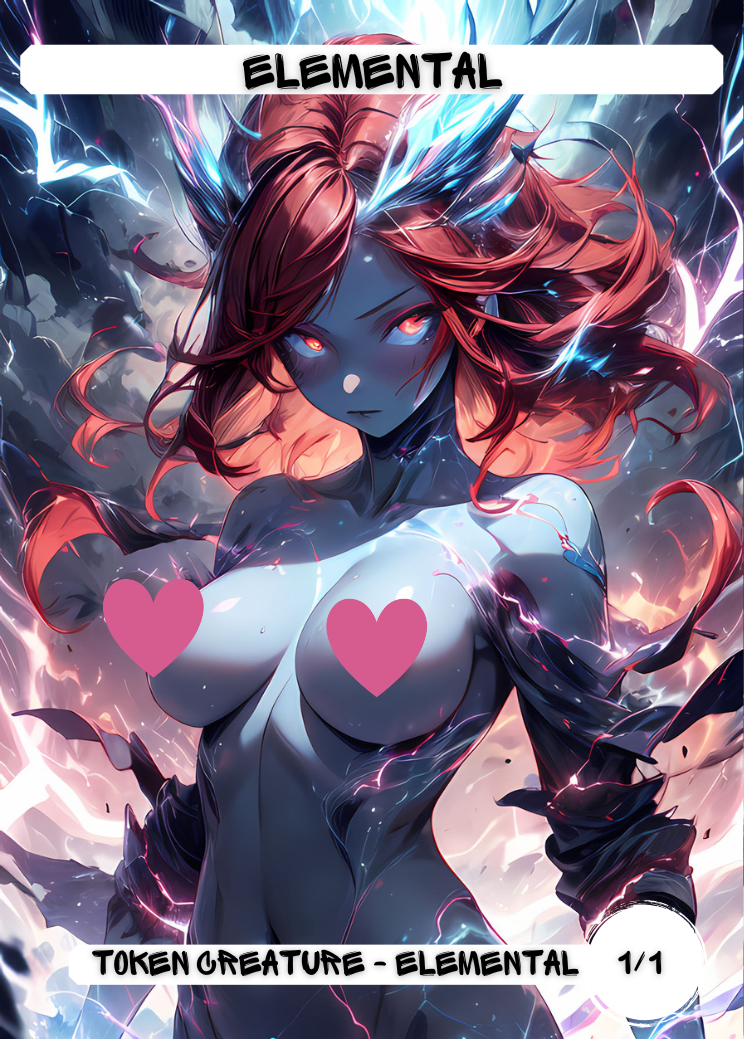 Elemental Token -  NSFW Waifu MTG Foil