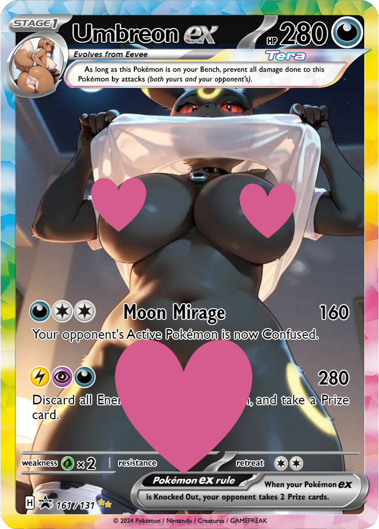 Umbreon EX 161/131 NSFW Waifu Furry pokemon Foil Proxy