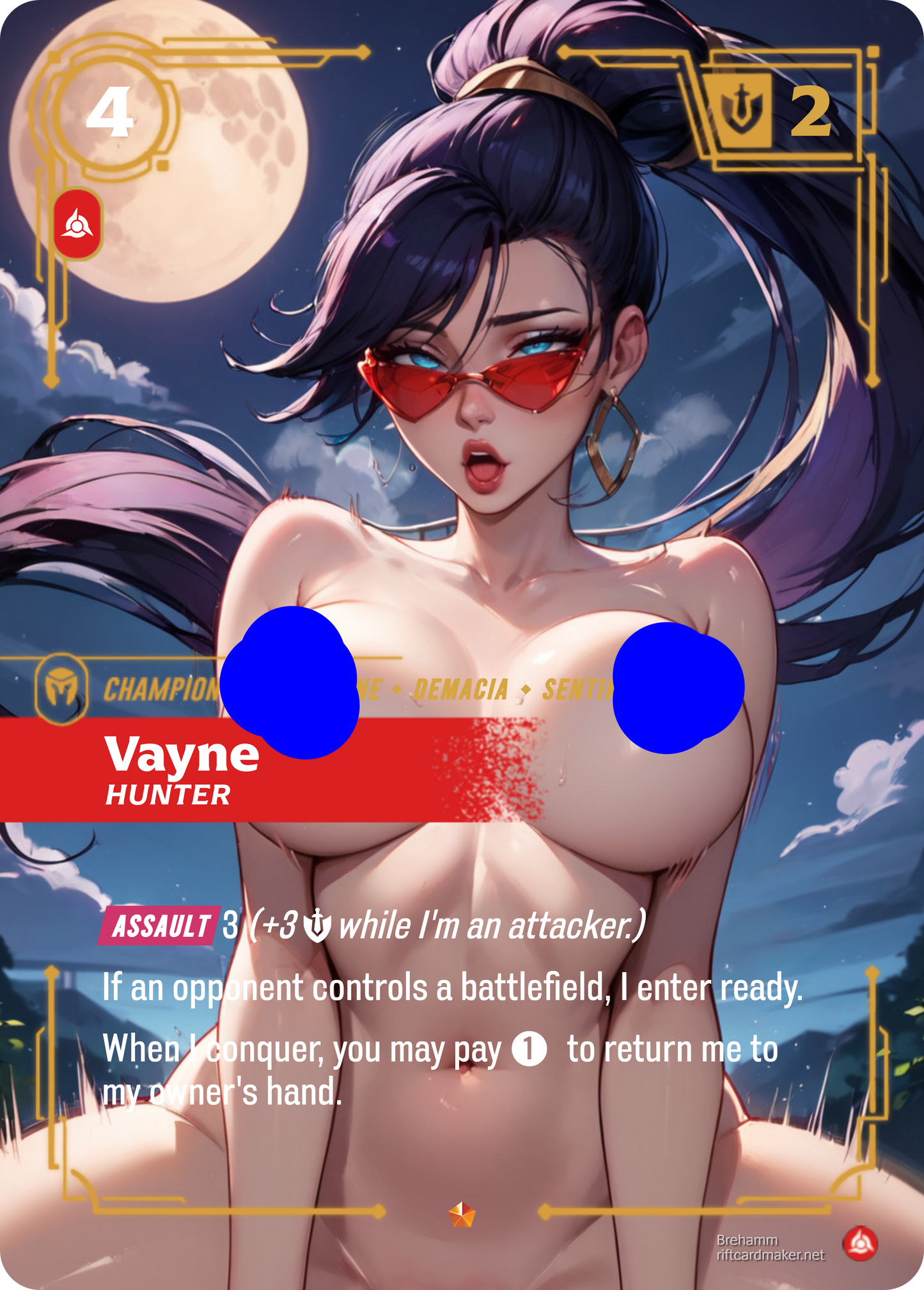 Vayne, Hunter- NSFW Waifu Riftbound Foil Proxy