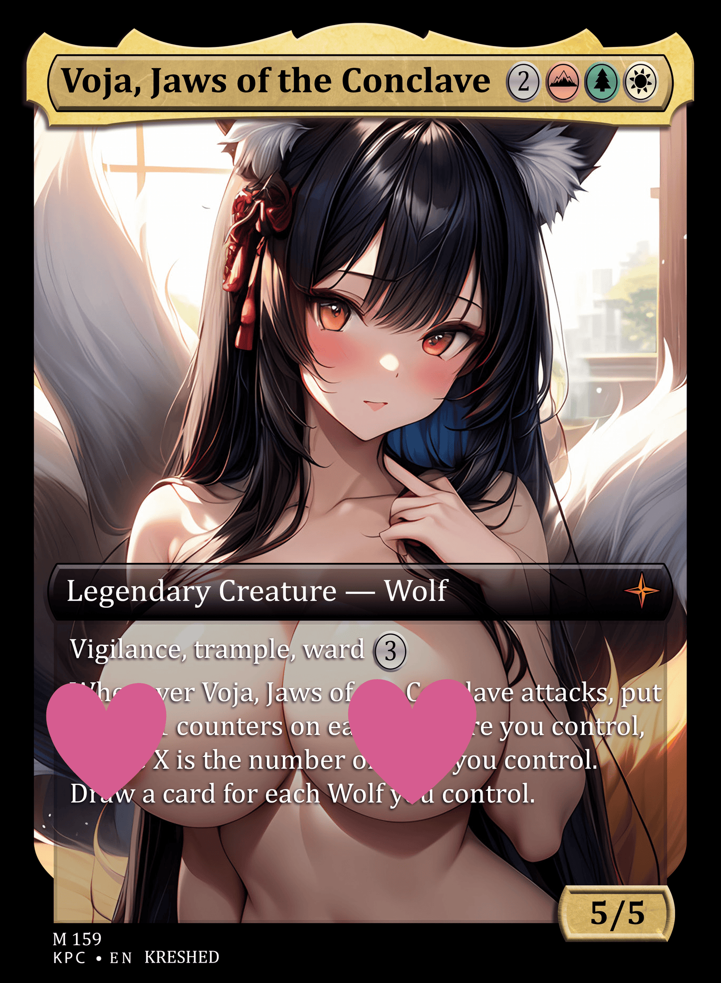 Voja, Jaws of the Conclave NSFW Waifu MTG Foil Proxy