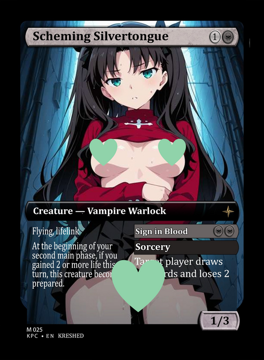 Scheming Silvertongue, Waifu MTG Foil Proxy