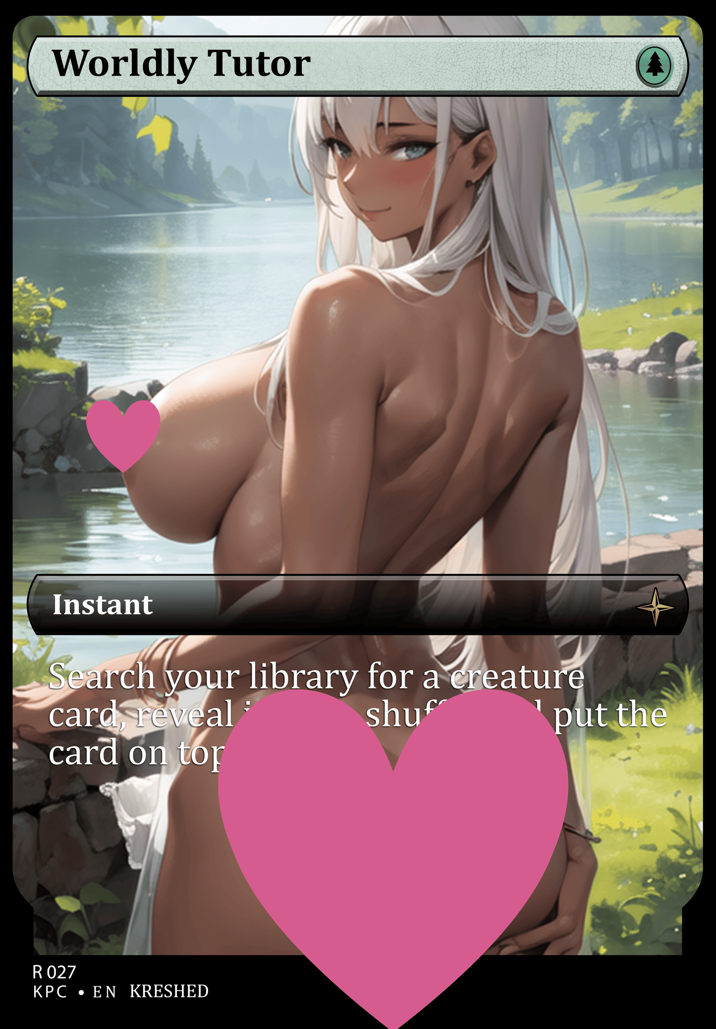 Wordly Tutor NSFW Waifu MTG Foil Proxy