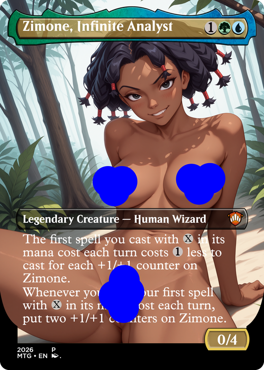 Zimone, Infinite Analyst, NSFW Waifu MTG Foil Proxy