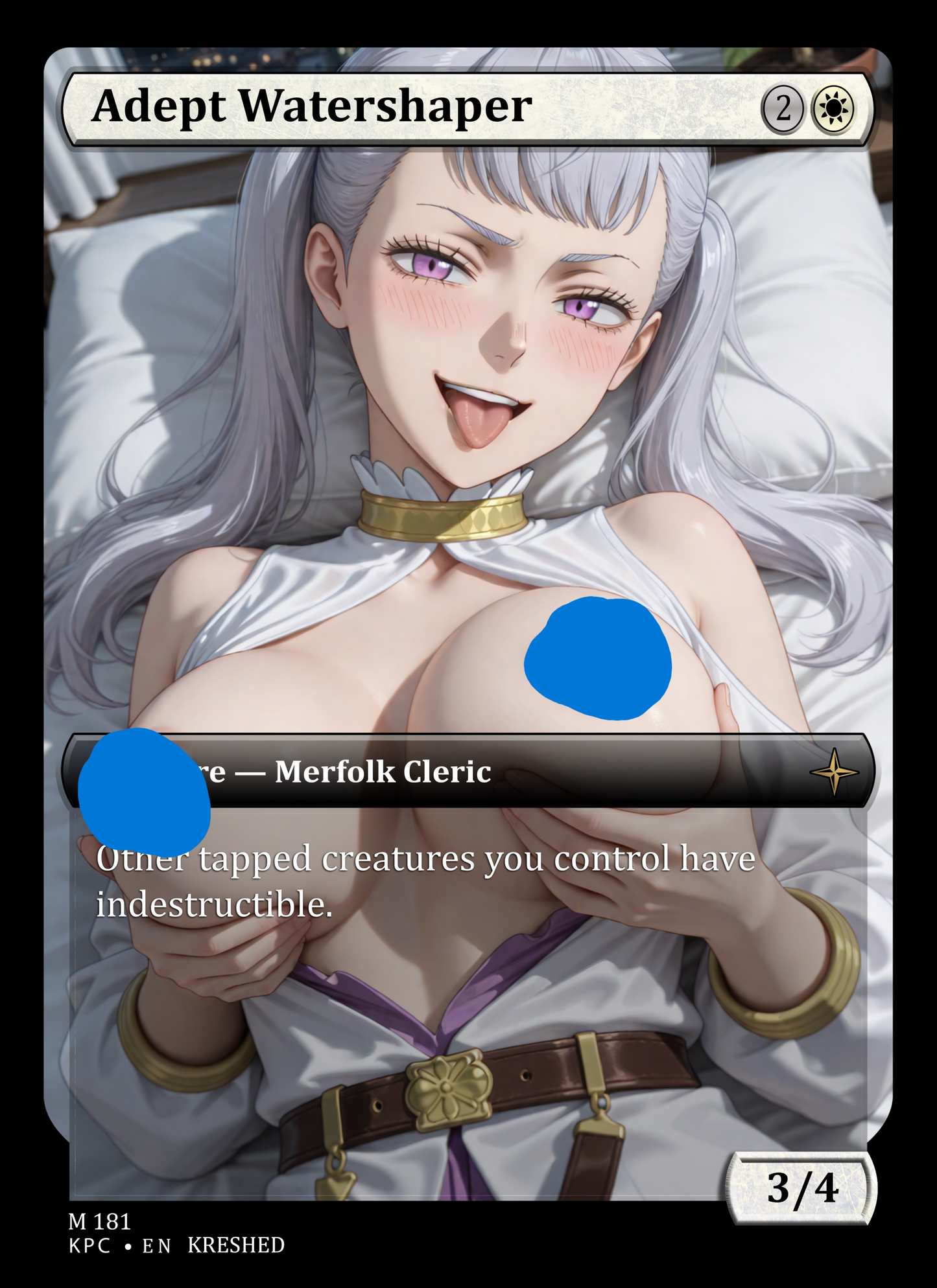 Adept Watershaper - Lorwyn NSFW Waifu MTG Foil Proxy.