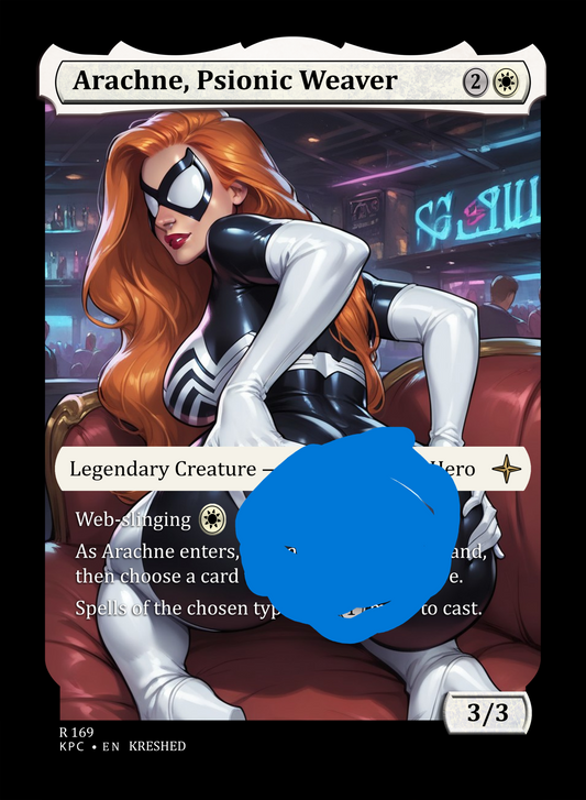 Arachne, PSionic Weaver - Spiderman NSFW Waifu MTG Foil Proxy