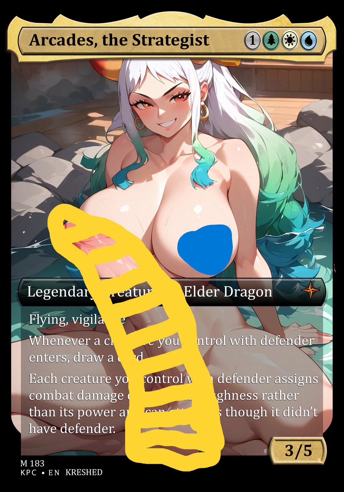 Arcades, the Strategist - Yamato Futanari NSFW Waifu MTG Foil Proxy