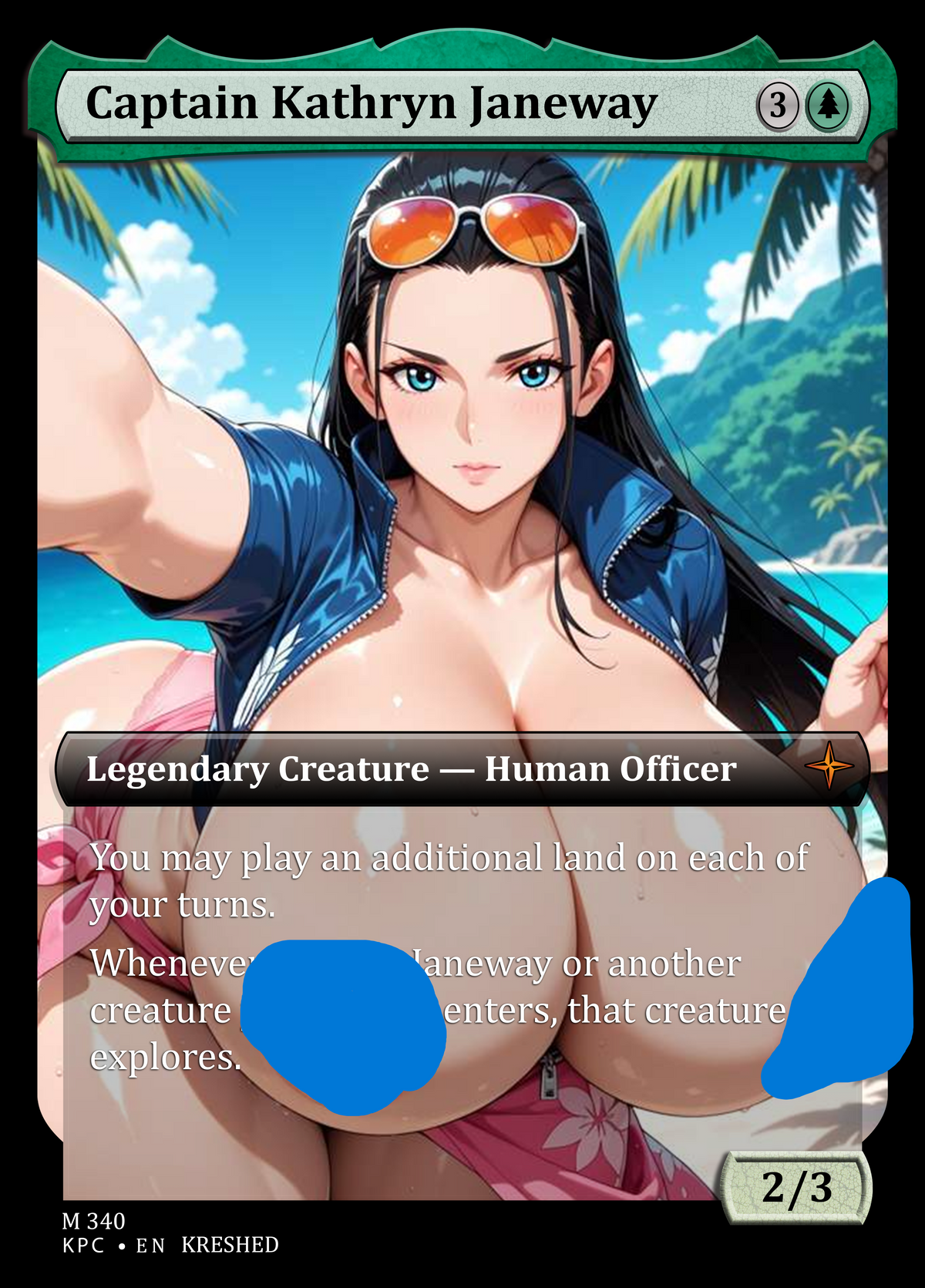 Captain Katryn Janeway - Nico Robin NSFW Waifu MTG Foil Proxy