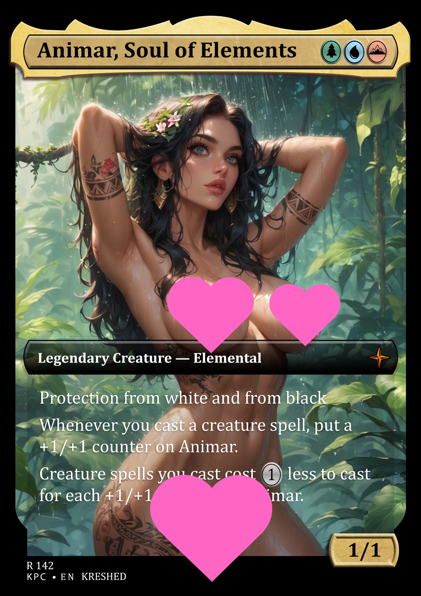 Animar, Soul of Elements -  NSFW Waifu MTG Foil Proxy