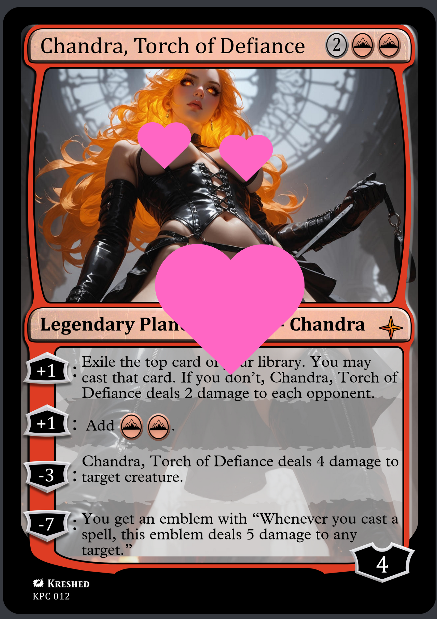 Chandra, Torch of Defiance - NSFW Waifu MTG Foil Proxy