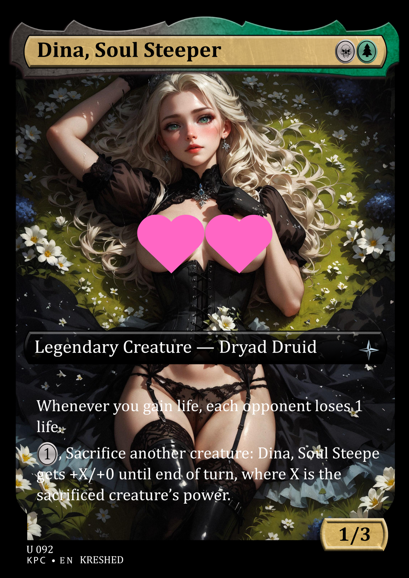 Dina, Soul Steeper -  Nsfw Waifu MTG Foil Proxy