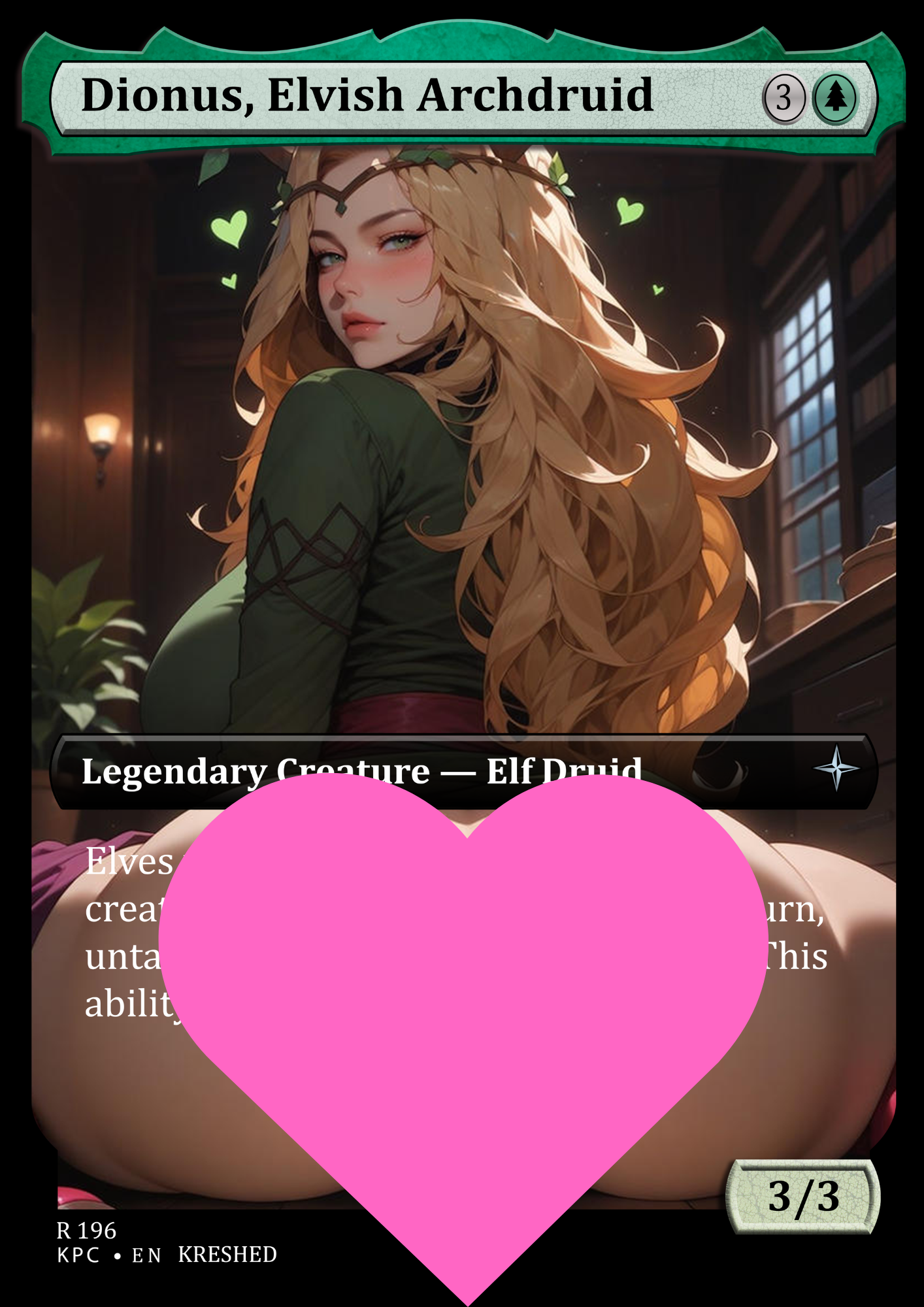 Dionus, Elvish Archdruid -  Nsfw Waifu MTG Foil Proxy