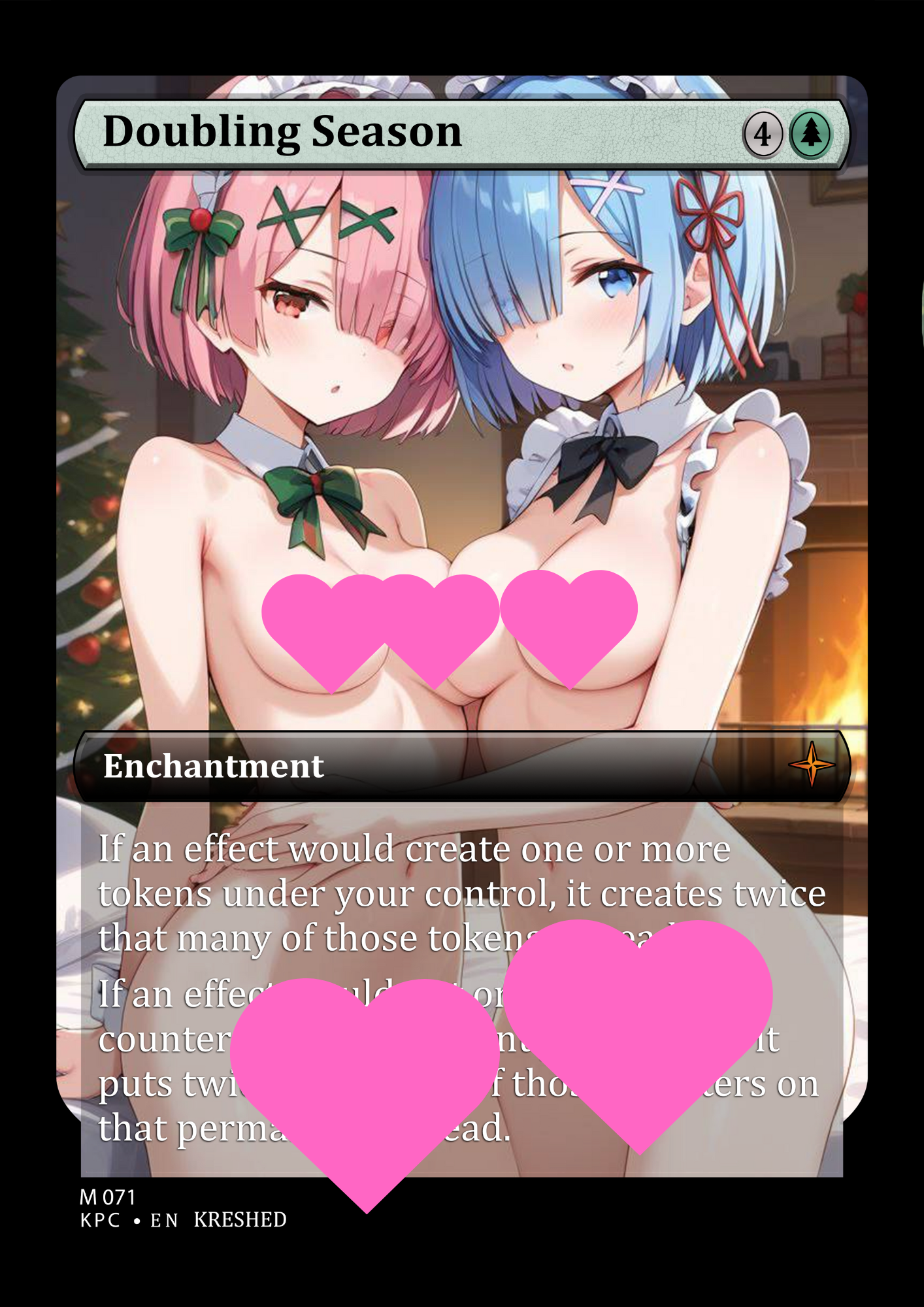 Doubling Season -  Rem Ram Nsfw Waifu MTG Foil Proxy