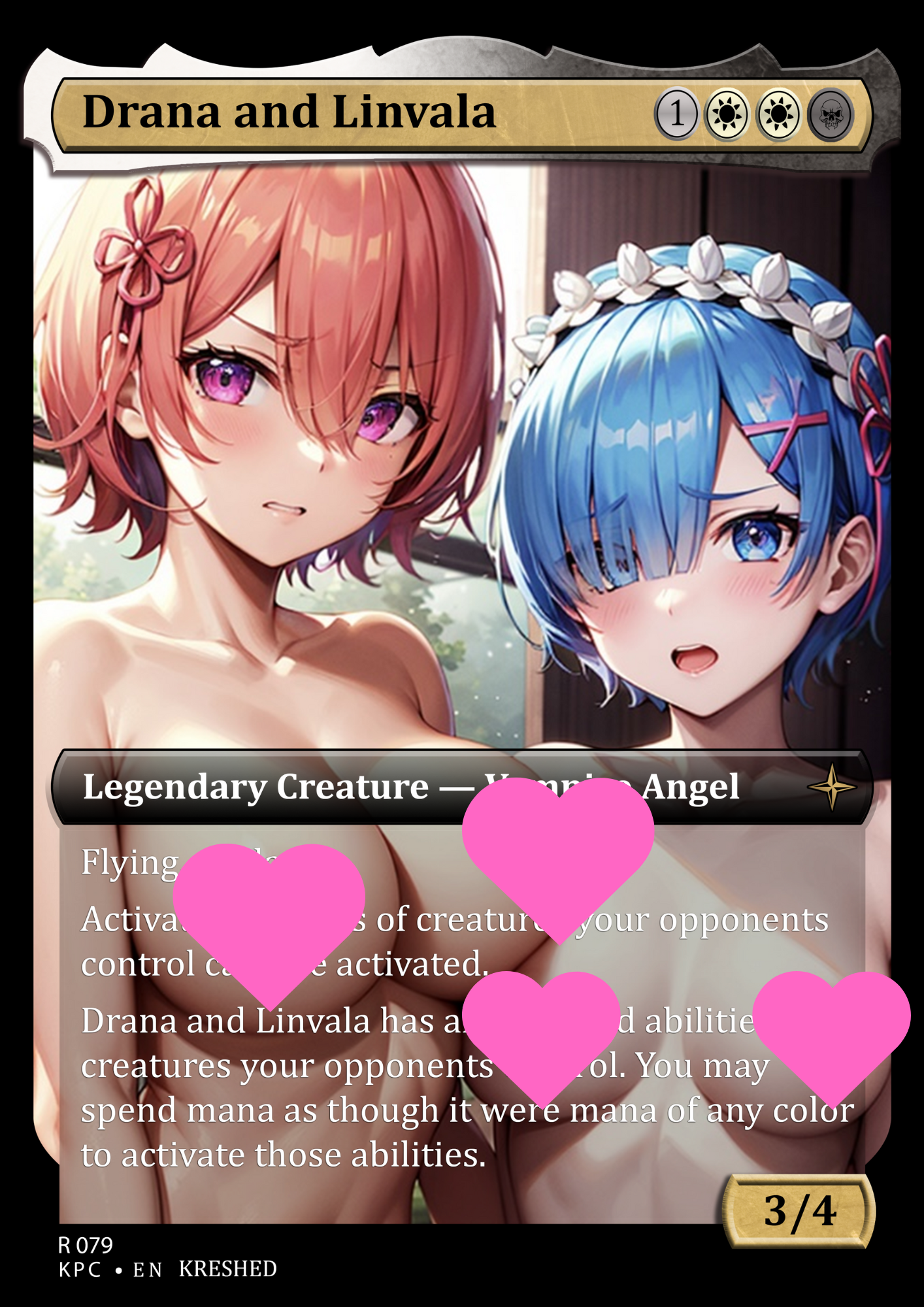 Drana and Linvala - Nsfw Waifu MTG Foil Proxy