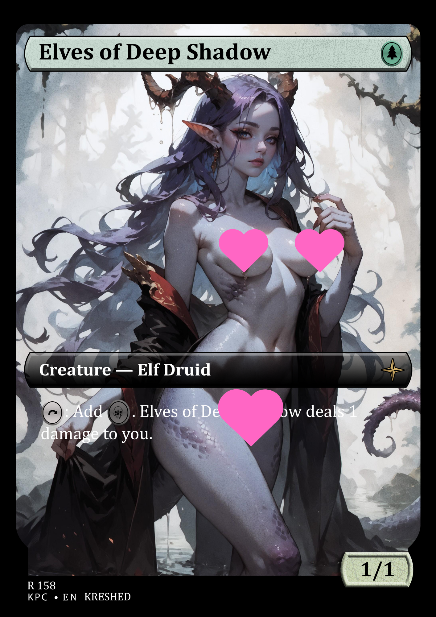 Elves of Deep Shadow - Nsfw Waifu MTG Foil Proxy