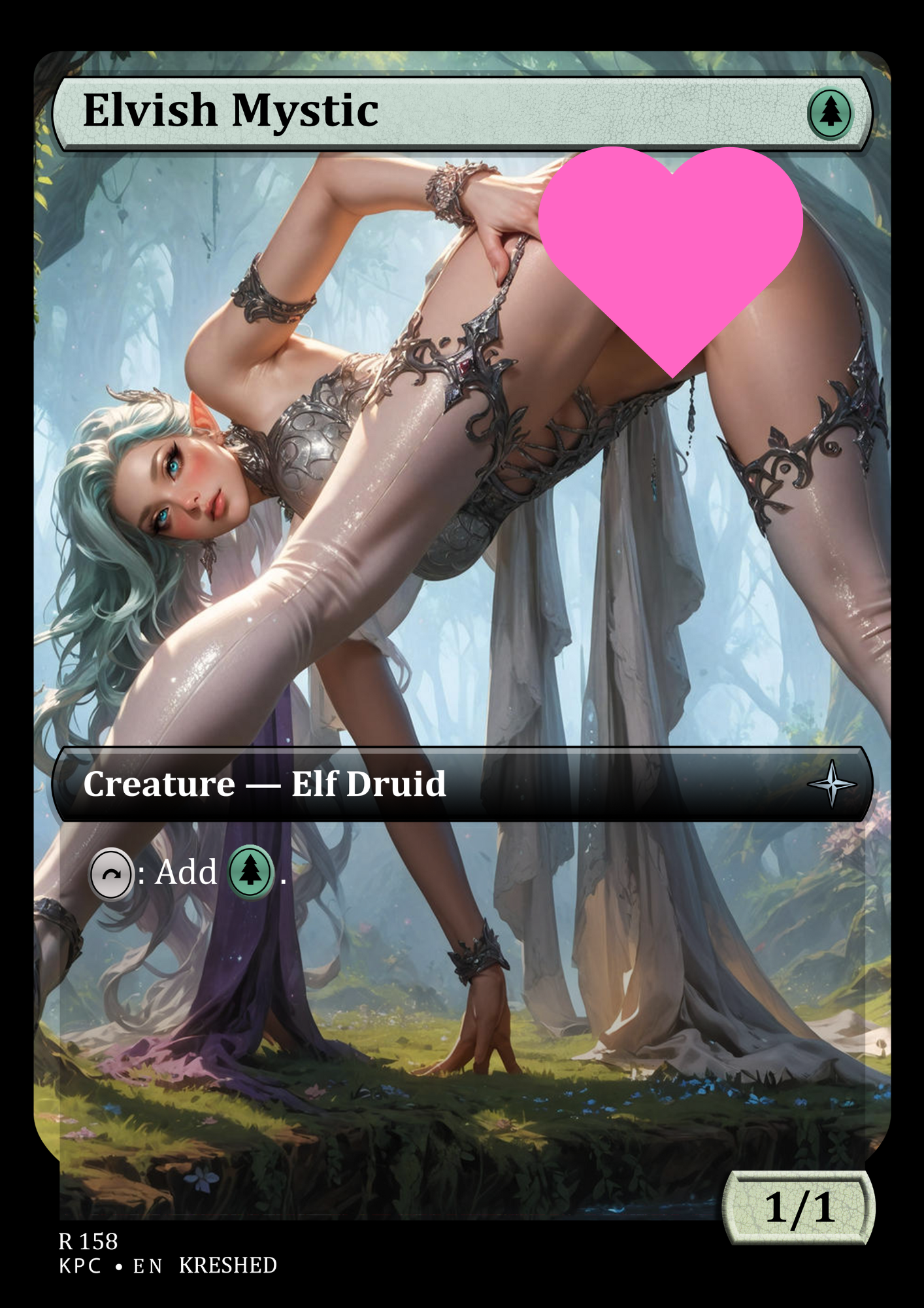 Elvish Mystic - Nsfw Waifu MTG Foil Proxy
