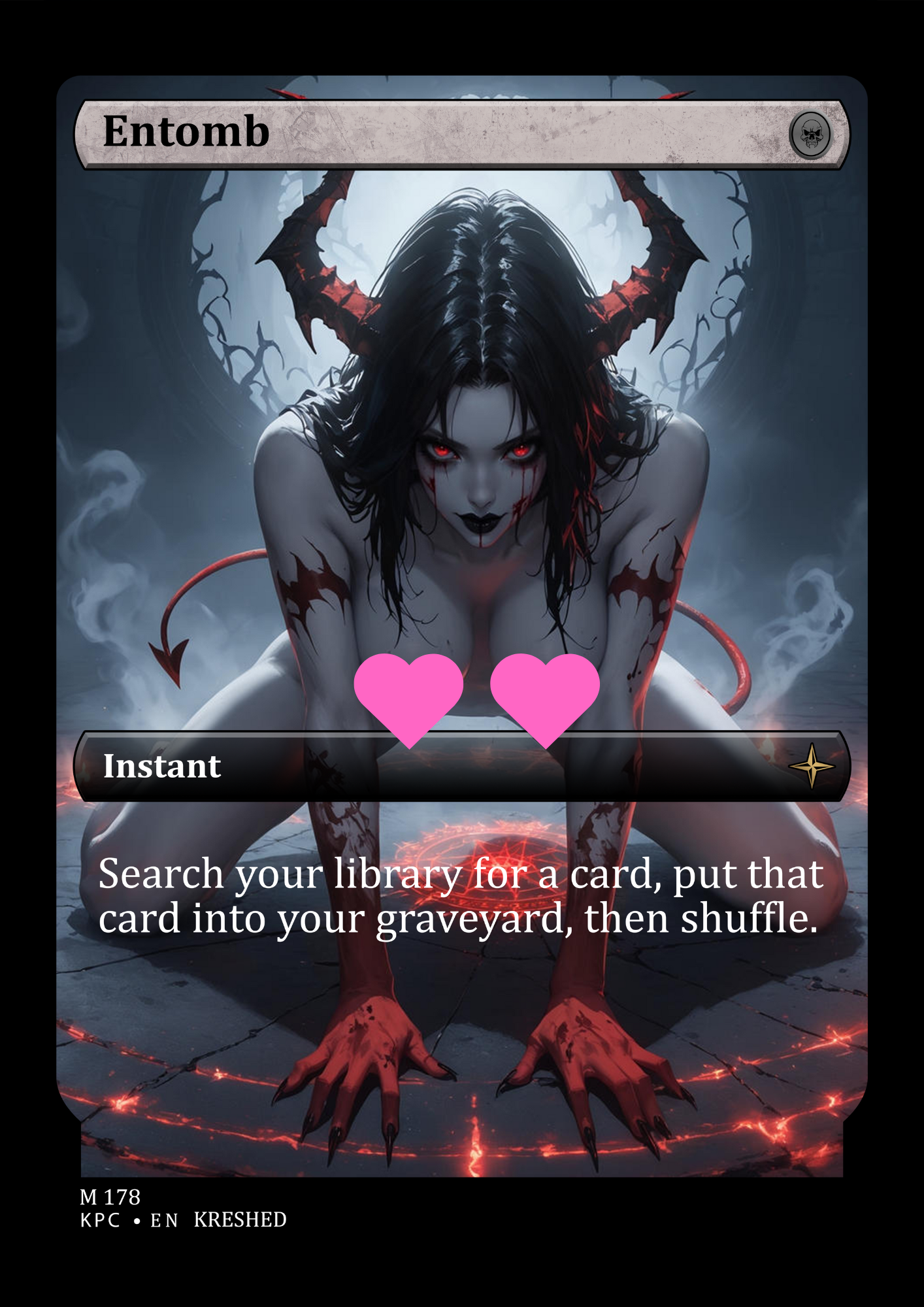Entomb -  Nsfw Waifu MTG Foil Proxy