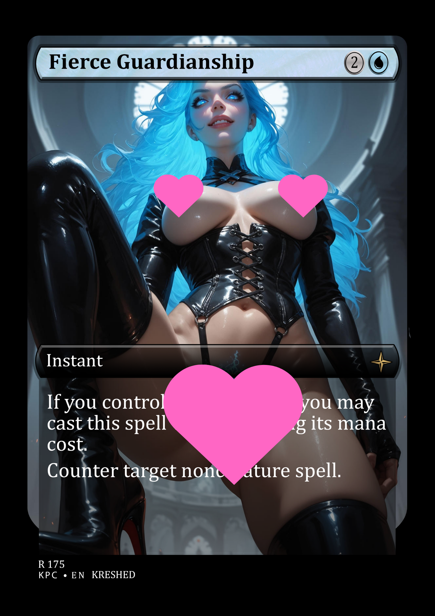 Fierce Guardianship - Nsfw Waifu MTG Foil Proxy