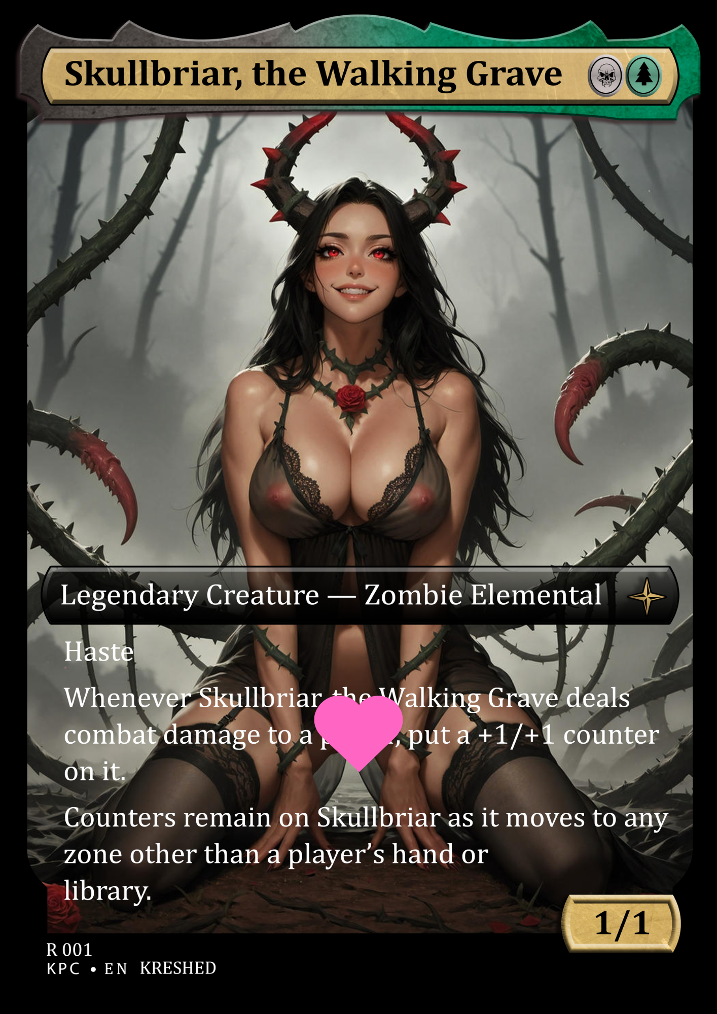 Skullbriar, the Walking Grave - Nsfw Waifu MTG Foil Proxy