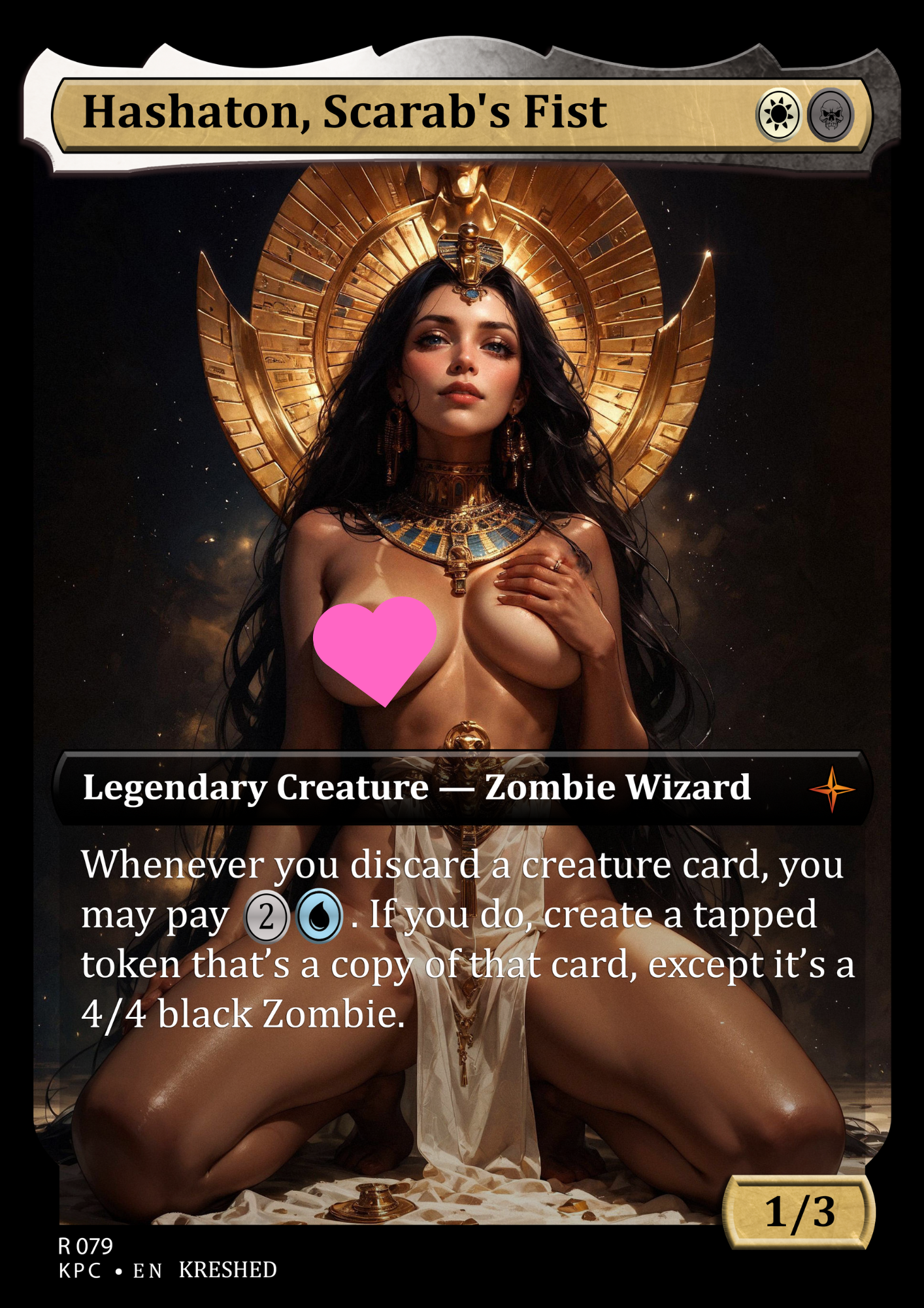 Hashaton, Scarab's Fist -  Nsfw Waifu MTG Foil Proxy