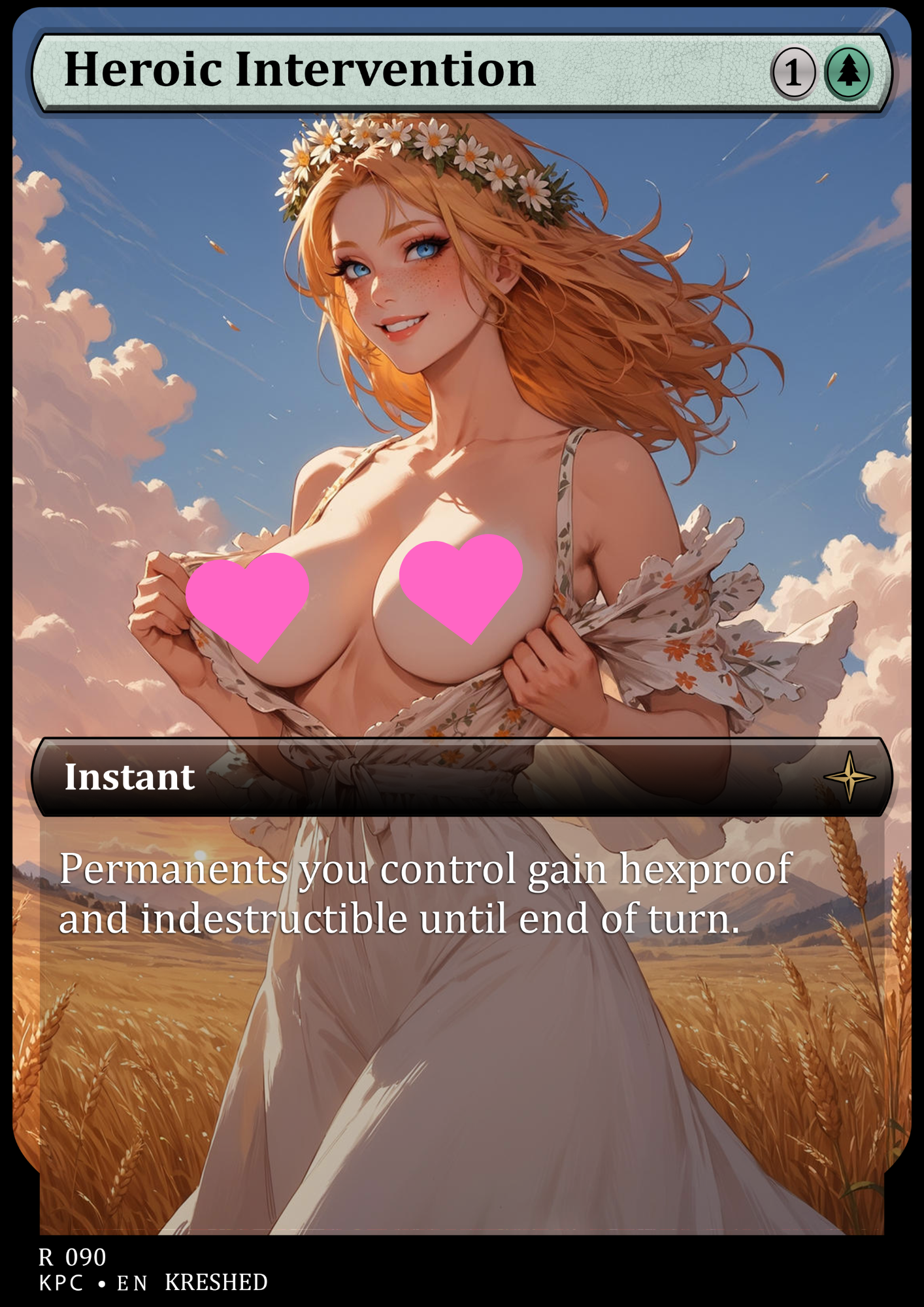 Heroic Intervention -  Nsfw Waifu MTG Foil Proxy
