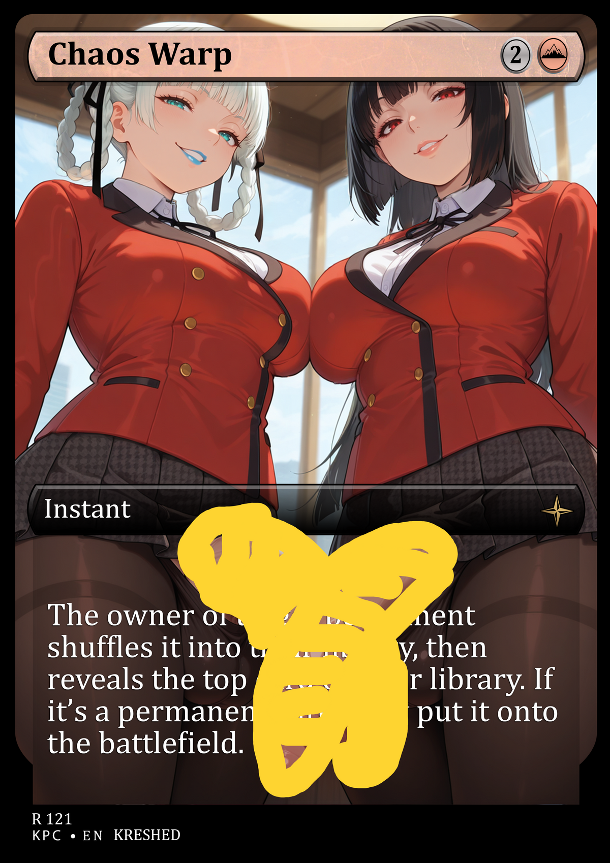 Chaos Warp - Kakegurui Futanari NSFW Waifu MTG Foil Prox