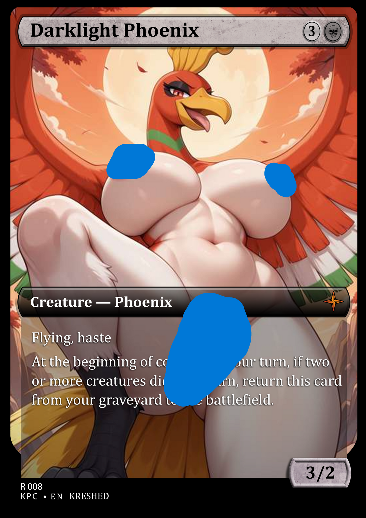 Darklight Phoenix - Furry NSFW Waifu MTG Foil Proxy