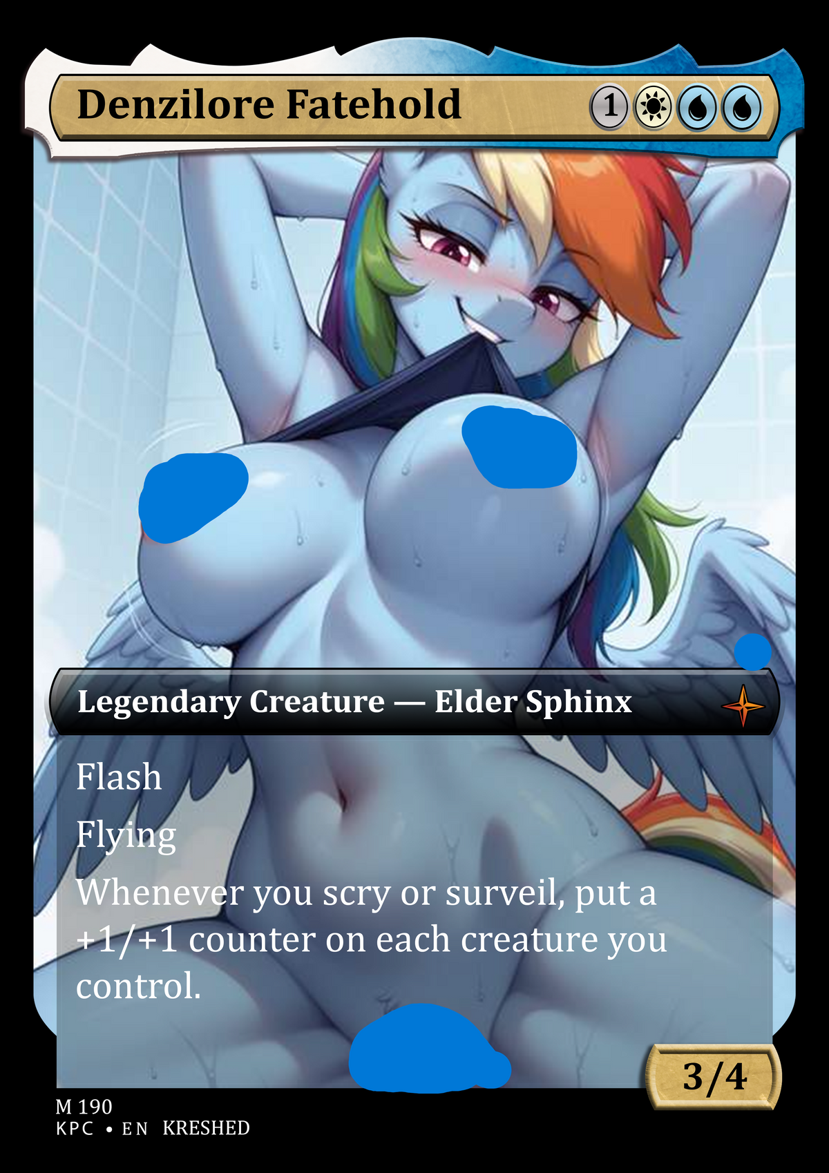 Denzilore Fatehold - Furry NSFW Waifu MTG Foil Proxy (