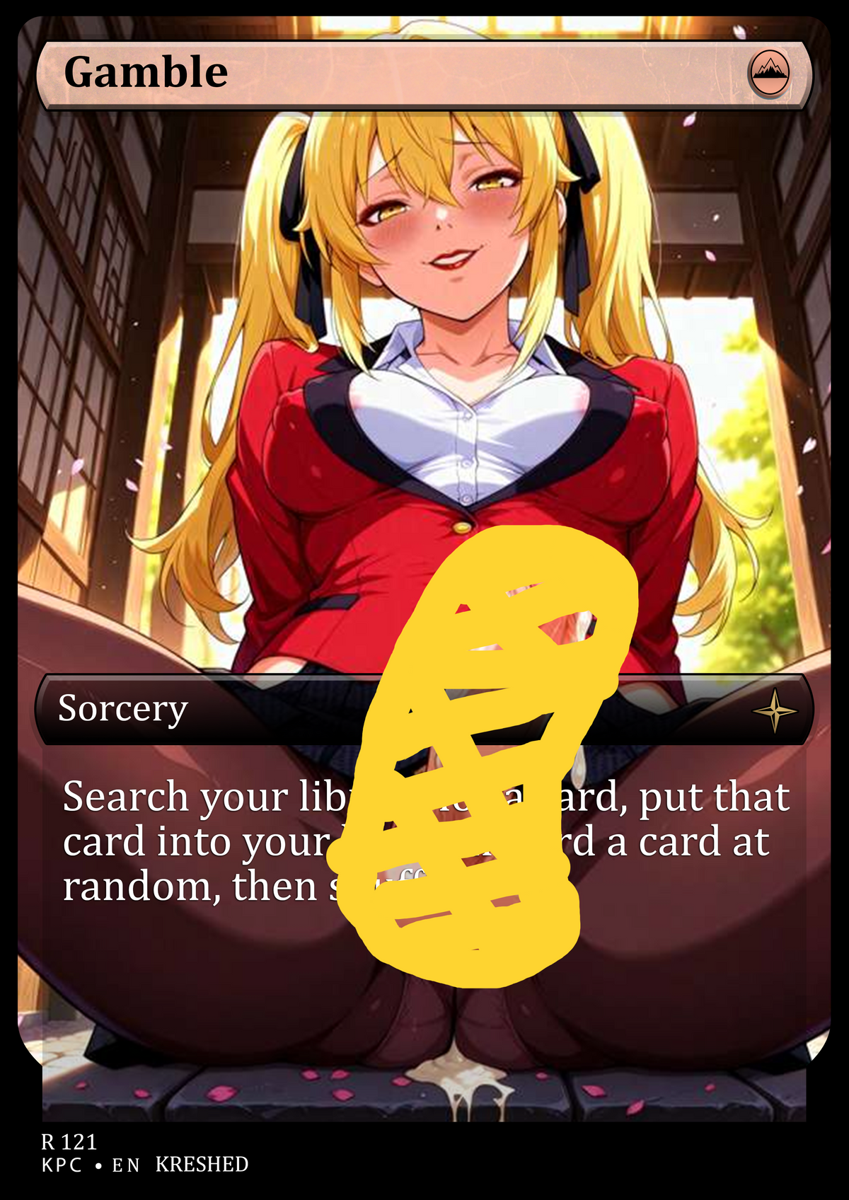 Gamble - Kakegurui Futanari NSFW Waifu MTG Foil Prox