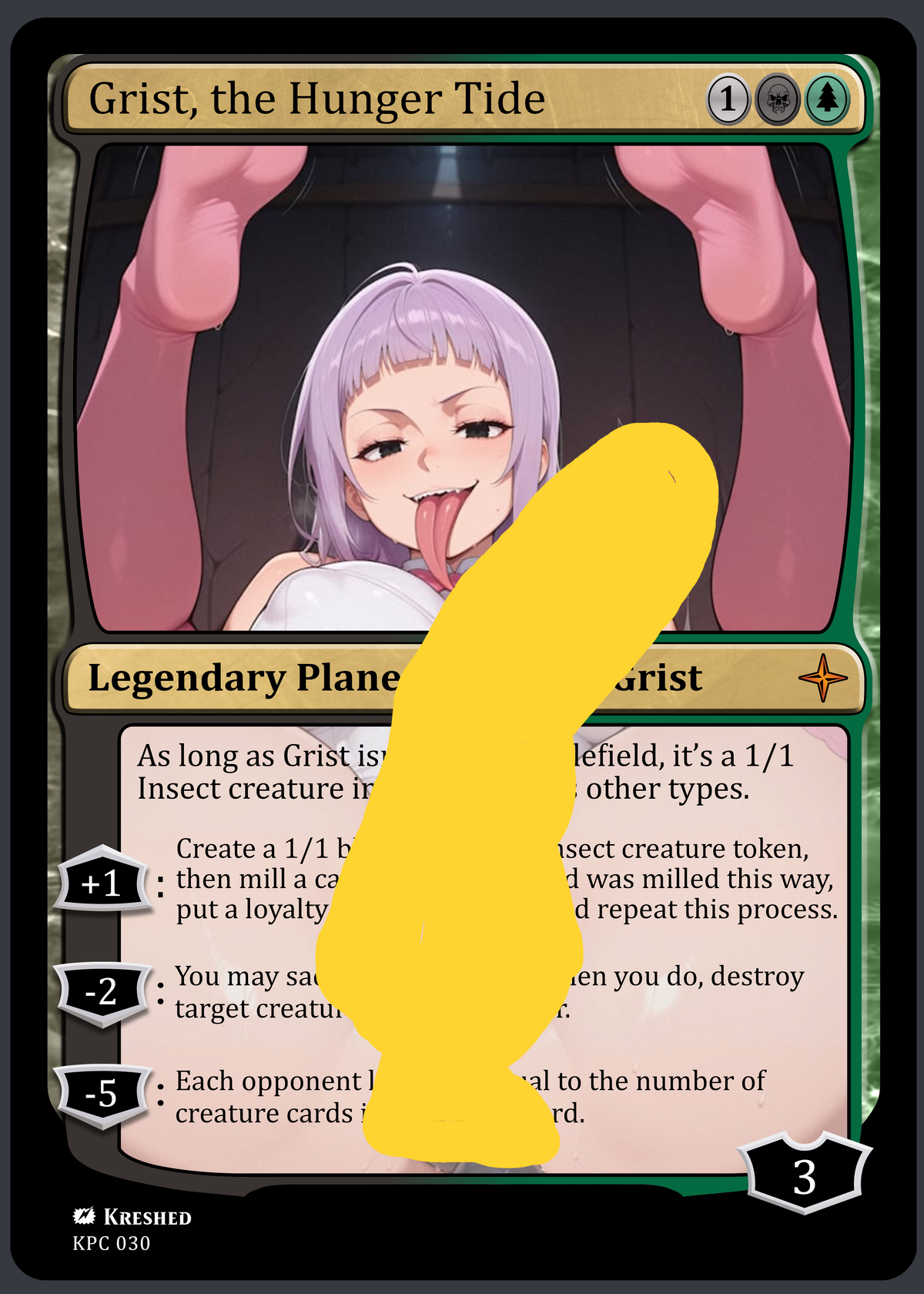 Grist, the Hunger Tide - Anime Futanari NSFW Waifu MTG Foil Proxy