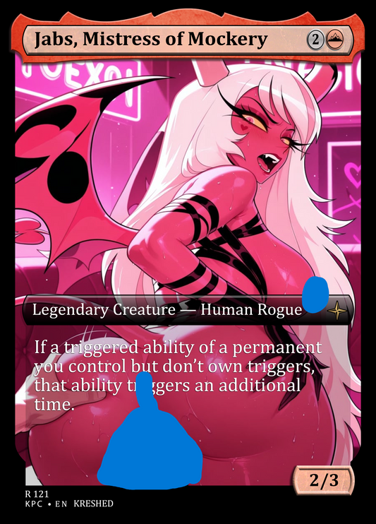Jabs, Mistress of Mockery - Verosika NSFW Waifu MTG Foil Proxy