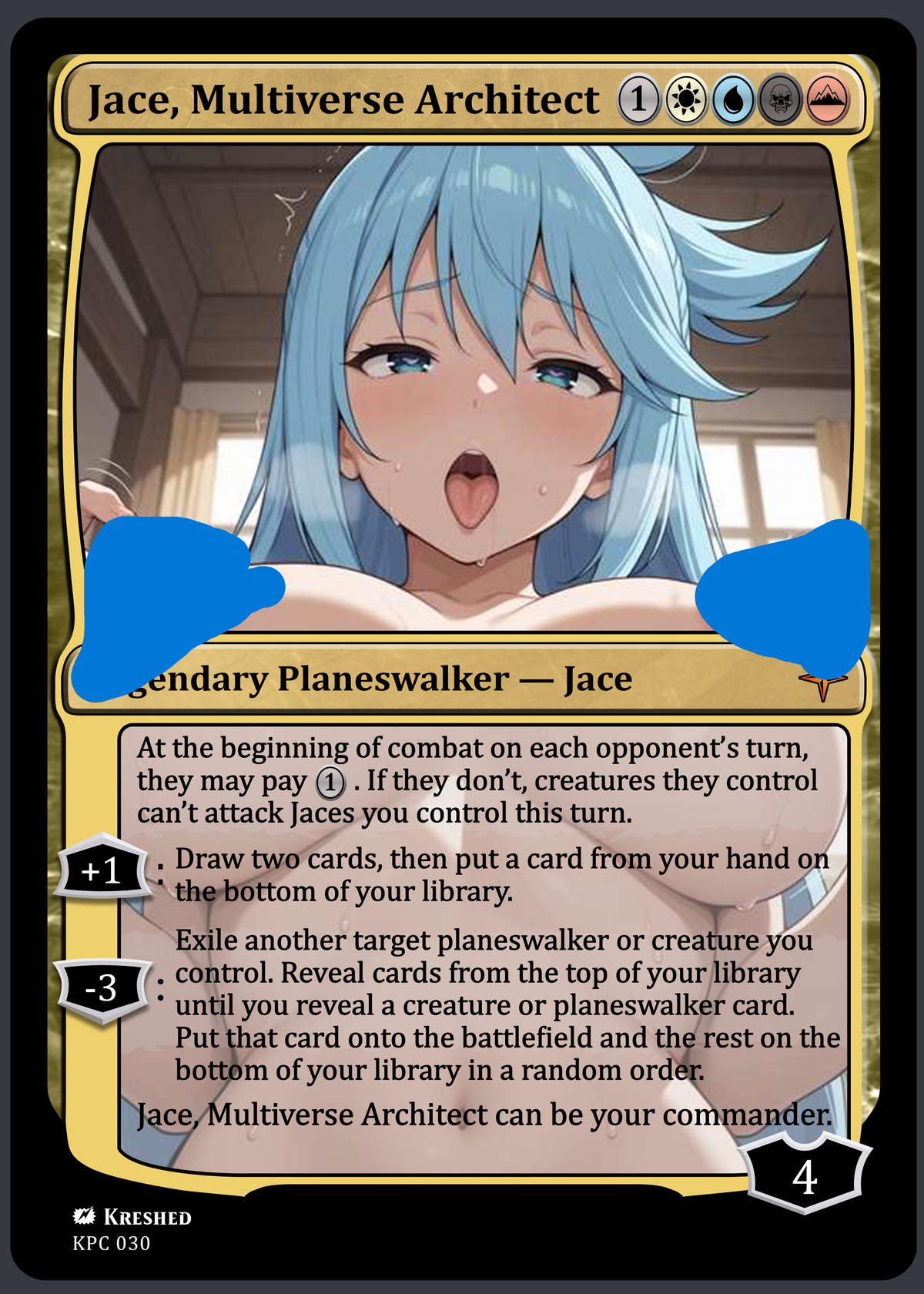 Jace, Multiverse Architect - Konosuba NSFW Waifu MTG Foil Proxy