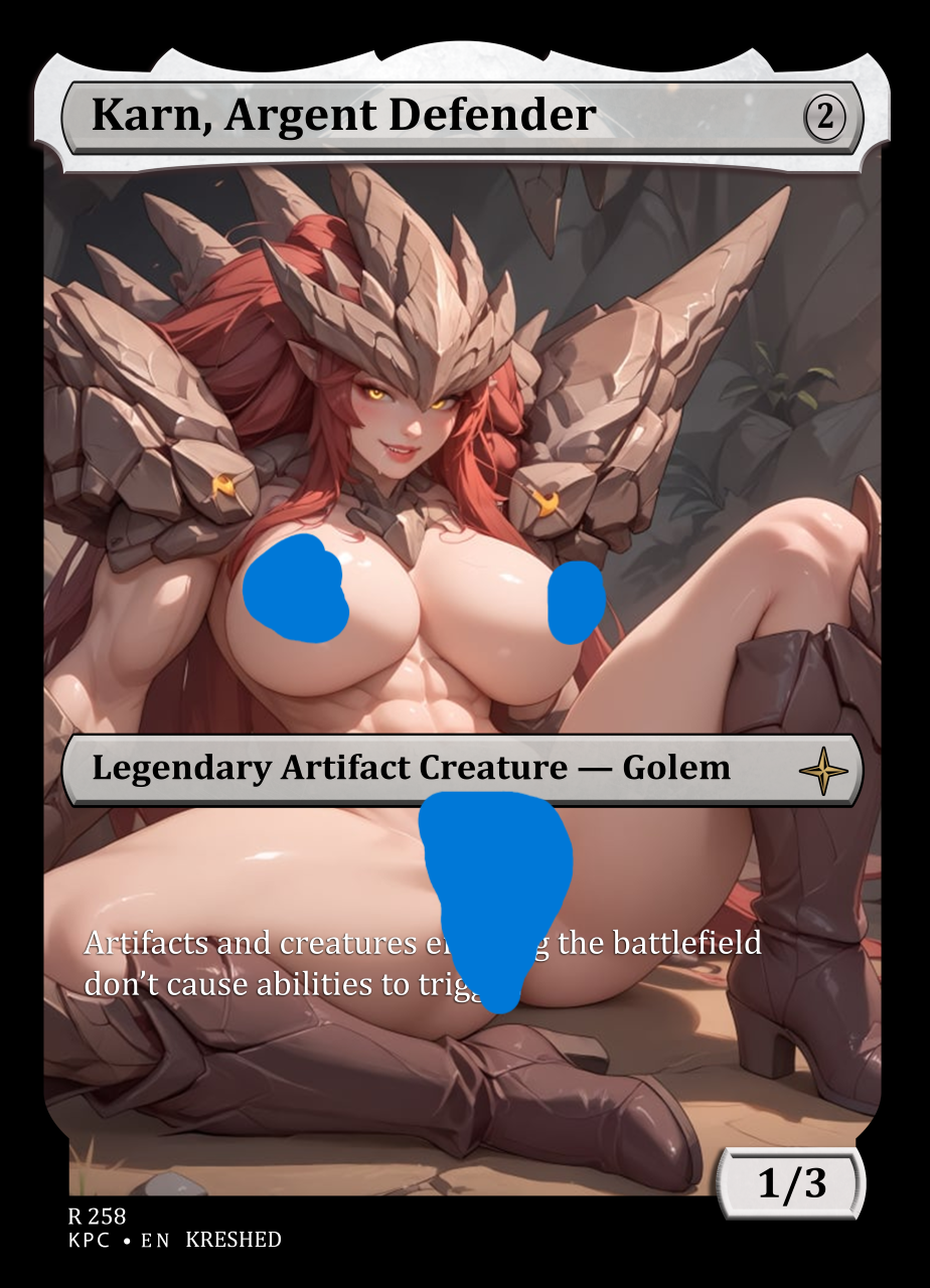 Karn, Argent Defender - NSFW Waifu MTG Foil Proxy