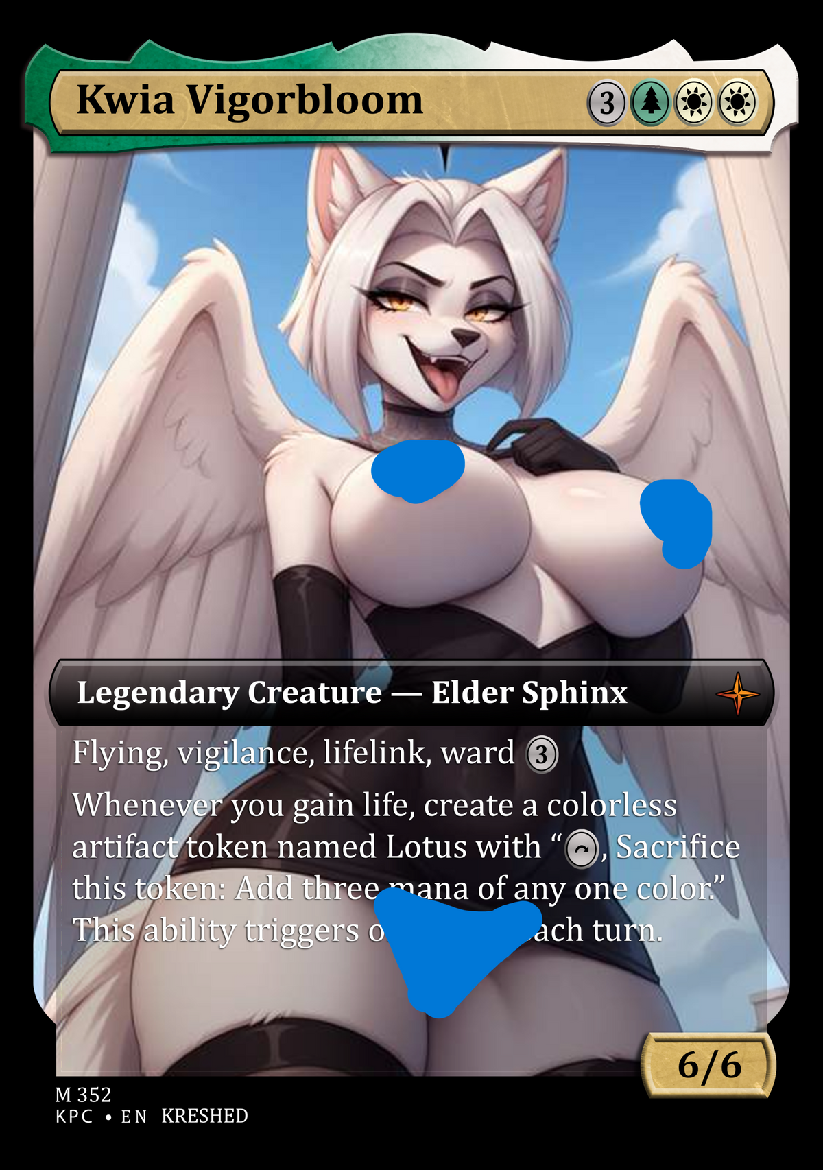 Kwia Vigorbloom - Furry NSFW Waifu MTG Foil Proxy
