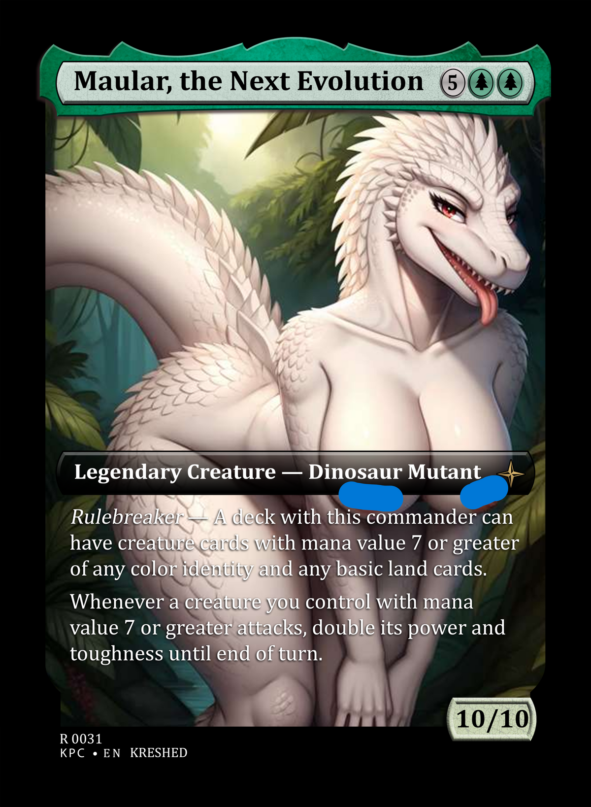 Maular, the Next Evolution - Furry NSFW Waifu MTG Foil Proxy