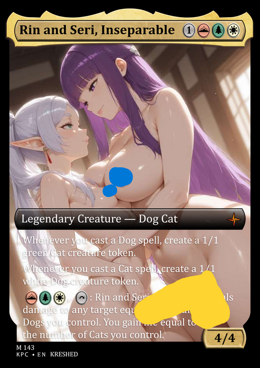 Rin and Seri, Inseparable - Frieren Futanari NSFW Waifu MTG Foil Proxy