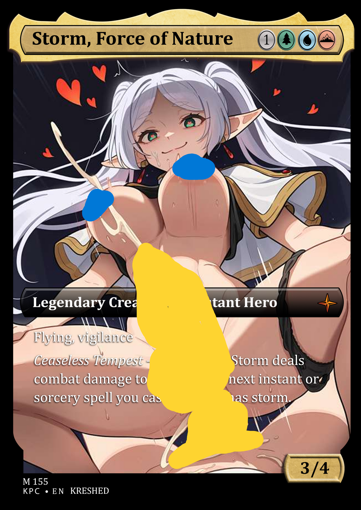 Storm, Force of Nature - Frieren Futanari NSFW Waifu MTG Foil Proxy