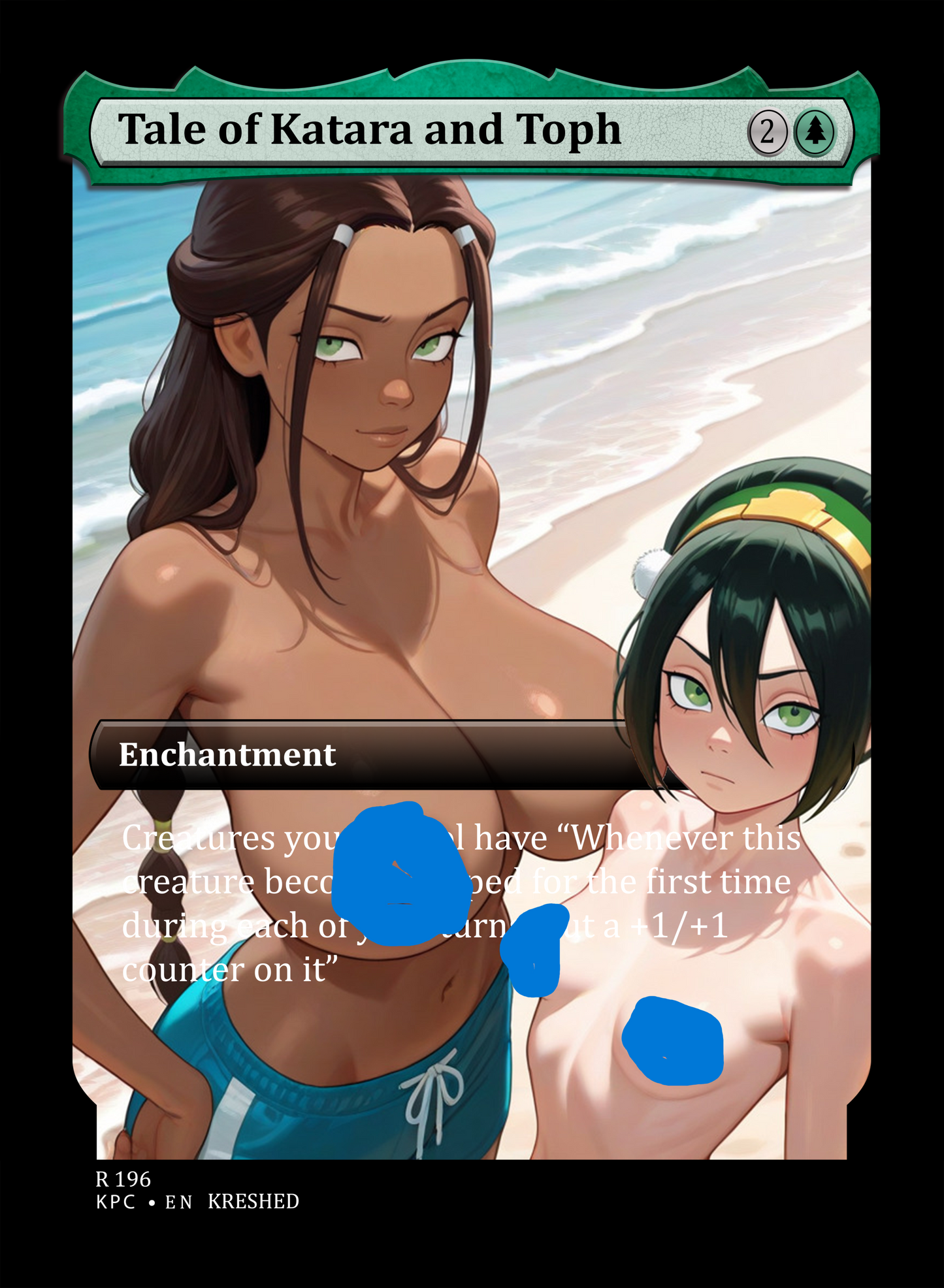 Tale of Katara and Toph - Avatar NSFW Waifu MTG Foil Proxy