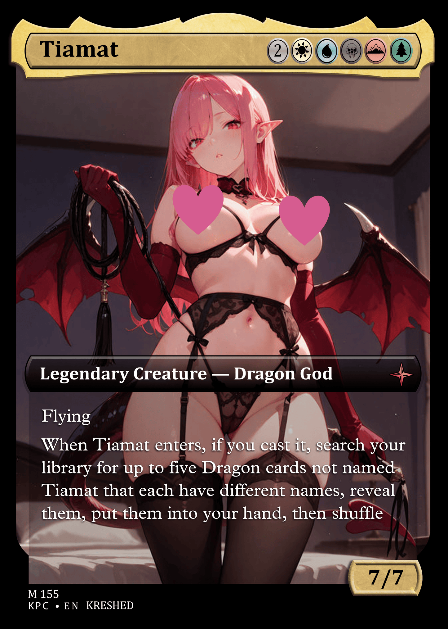 Tiamat NSFW Waifu MTG Foil Proxy