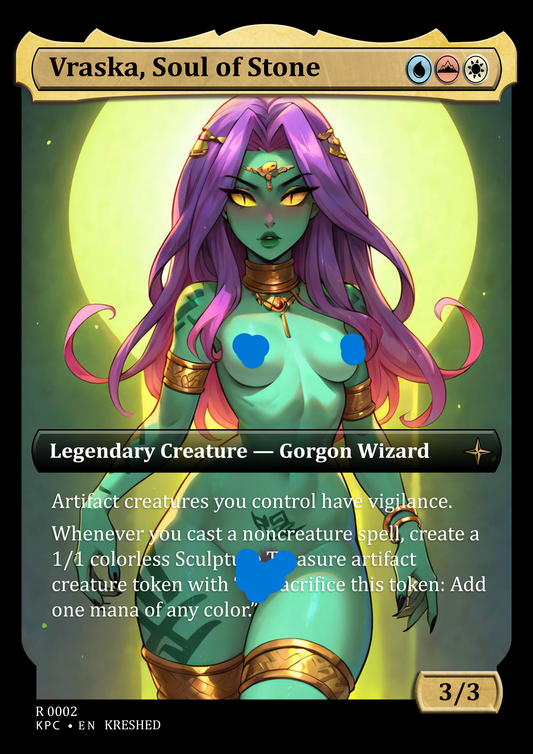 Vraska, Soul of Stone - Furry NSFW Waifu MTG Foil Proxy