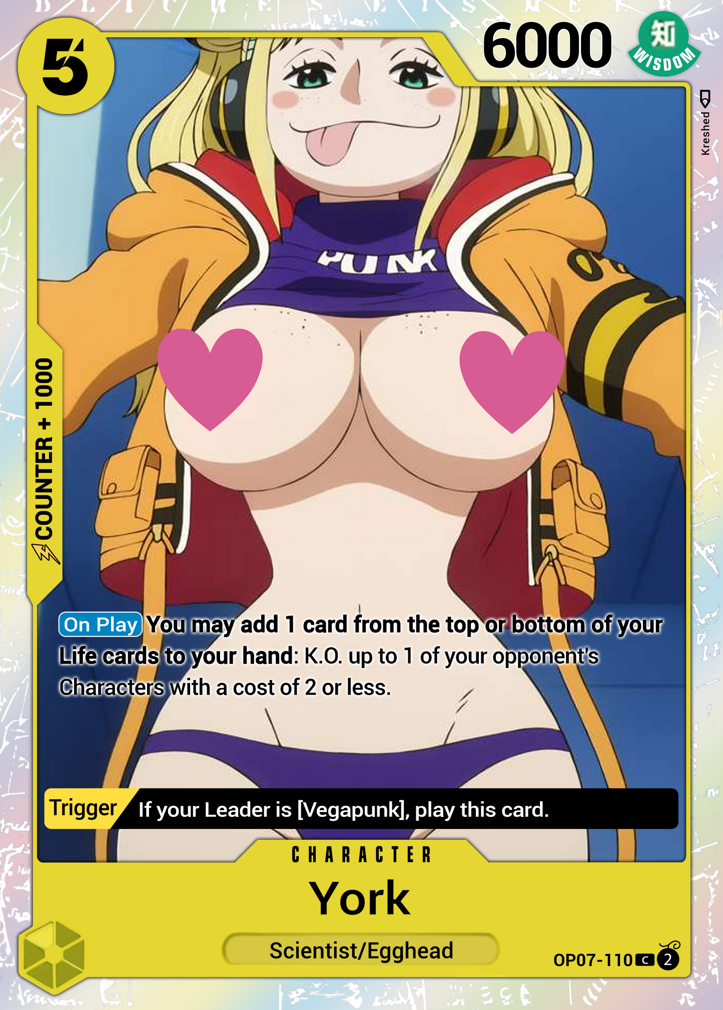 One Piece York OP07-110 Character Proxy Card Holo NSFW