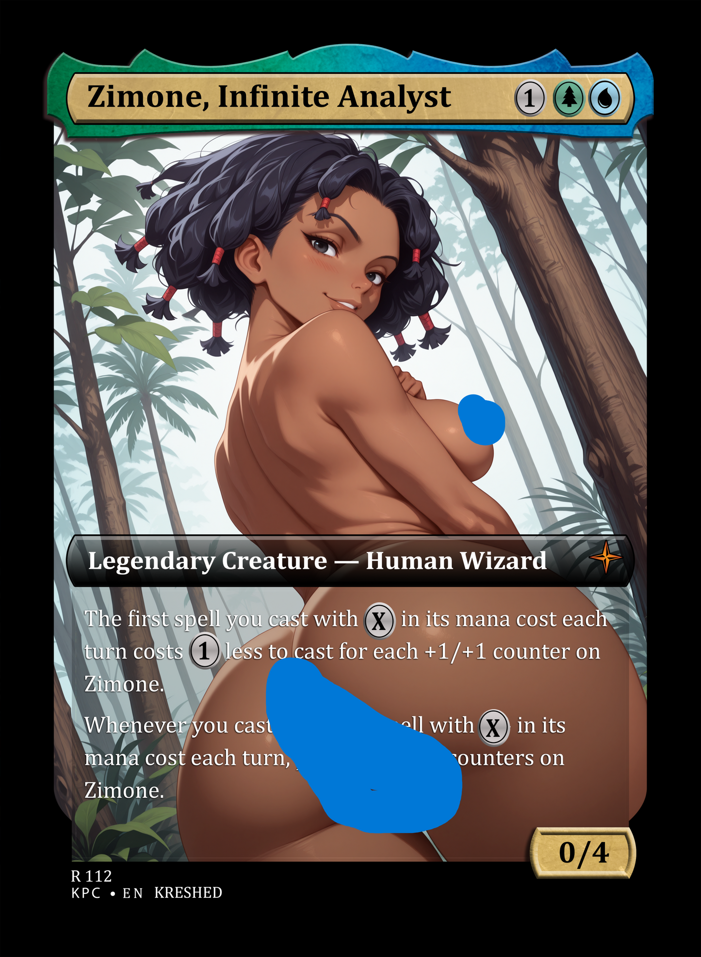 Zimone, Infinite Analyst - NSFW Waifu MTG Foil Proxy